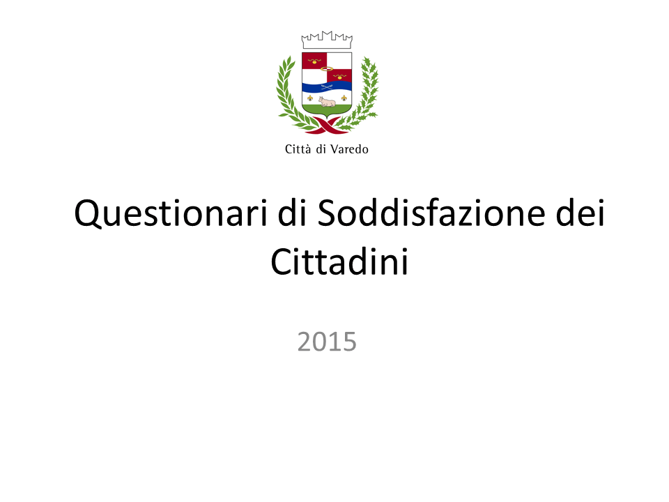 Risultati del questionario di soddisfazione dei Cittadini